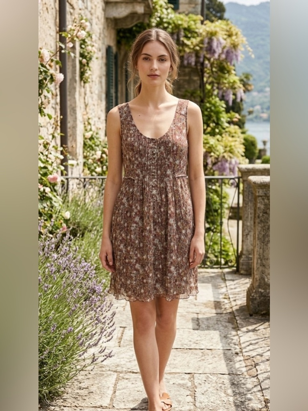 Massimo Dutti Silk Floral Midi Dress